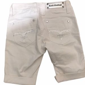 Rock Revival Short Aida Bermuda Cream Size 27